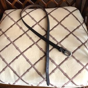 Black Leather Belt with Silver Buckle